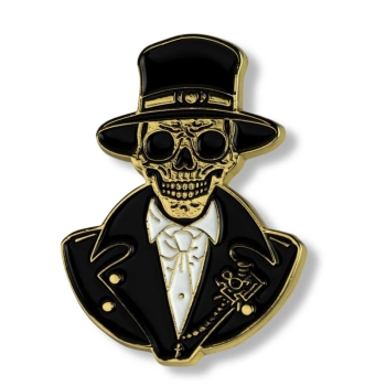 Pin kościotrup w marynarce