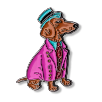 Pin jamnik w garniturze