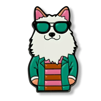 Pin pies w okularach