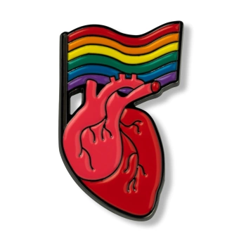 Pin tęczowe serce