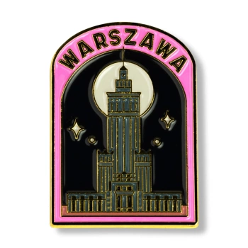 Pin PKiN nocą